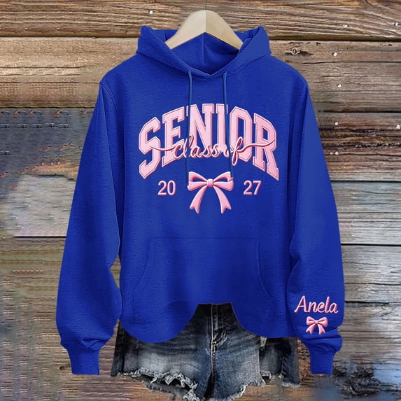 Sweatshirt for Women Printed Hoodie Class Of 2027 Hooded Sweatshirt for Graduation Year and Christmas
