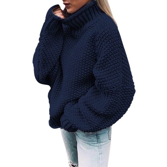 Blue Sweatshirt for Women Solid Casual Long Knitted Sleeve Off The Sweater Womens Shoulder Pullover Sweater Women Fall Clothes
