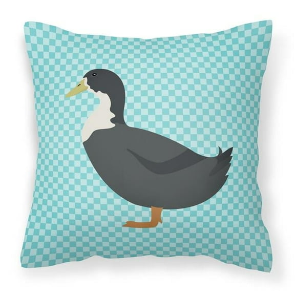 Blue Swedish Duck Blue Check Fabric Decorative Pillow - 14 x 14 in.