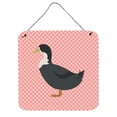 thumbnail image 1 of Blue Swedish Duck Pink Check Wall or Door Hanging Prints, 6 x 6 in., 1 of 1