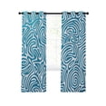 Blue Swirling Lines Blackout Curtains for Bedroom Living Room, Curves ...