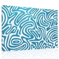 thumbnail image 1 of Blue Swirling Lines Canvas Print Wall Art, Curves Waves Modern Abstract Wall Decor Modern Artwork Paintings Pictures for Living Room Framed and Stretched Ready to Hang 20" x 24", 1 of 9