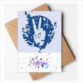 thumbnail image 1 of Blue Symbol Victory Design Illustration Pattern Welcome Back Greeting Cards Envelopes Blank, 1 of 4