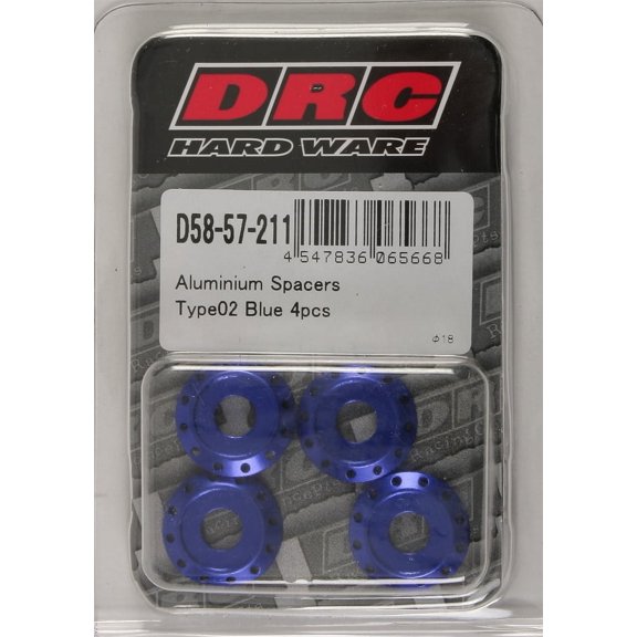 Blue Sz 4 Pack DRC M6 18mm Type 02 Flat Aluminum Spacers