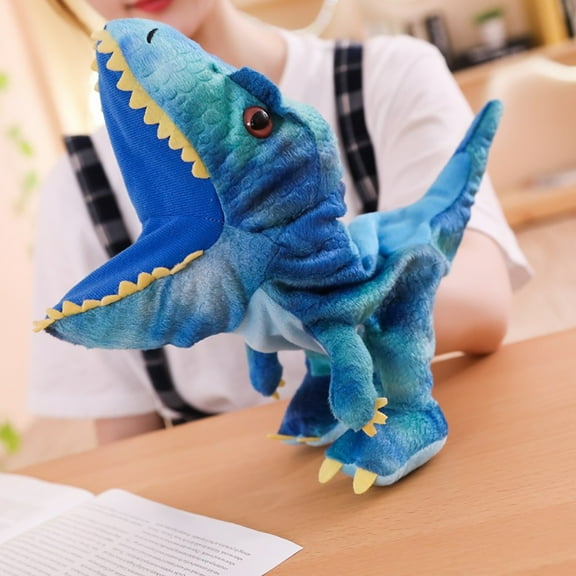 Blue T Rex Dinosaur Hand Puppet Prehistoric For Dino Themed Education