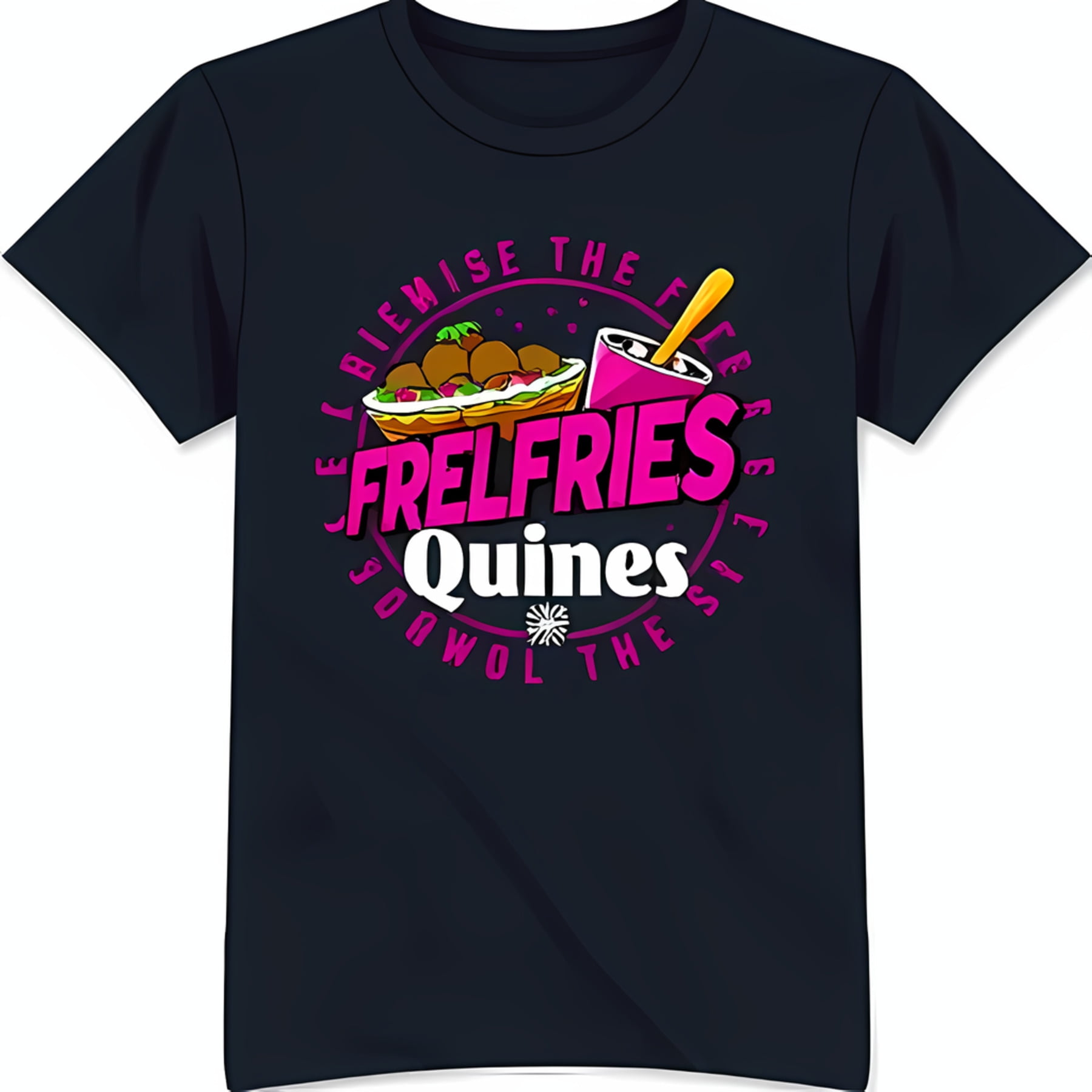 Blue TShirt with Pink Circular Design 'I Promise the Best ' with