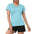 thumbnail image 1 of Blue T Shirts for Women V Neck Short Sleeve Moisture Wicking Athletic Shirts Sport Activewear Top Going Out Tops for Women, 1 of 6
