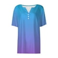 thumbnail image 1 of Blue T Shirts for Women's 2026 Summer Vacation Fashion V Neck Short Sleeved Shirt Casual Loose Comfortable Tunic Fashion Clothing, 1 of 3