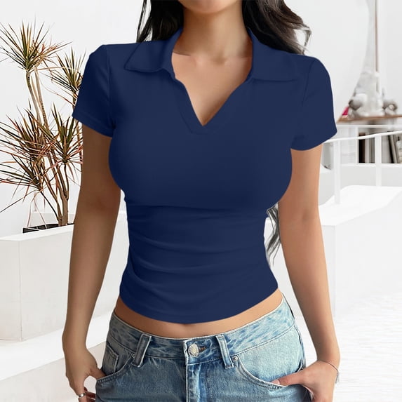 Basic T Shirts for Women Everyday Casual Loose Fit Summer Short Sleeve