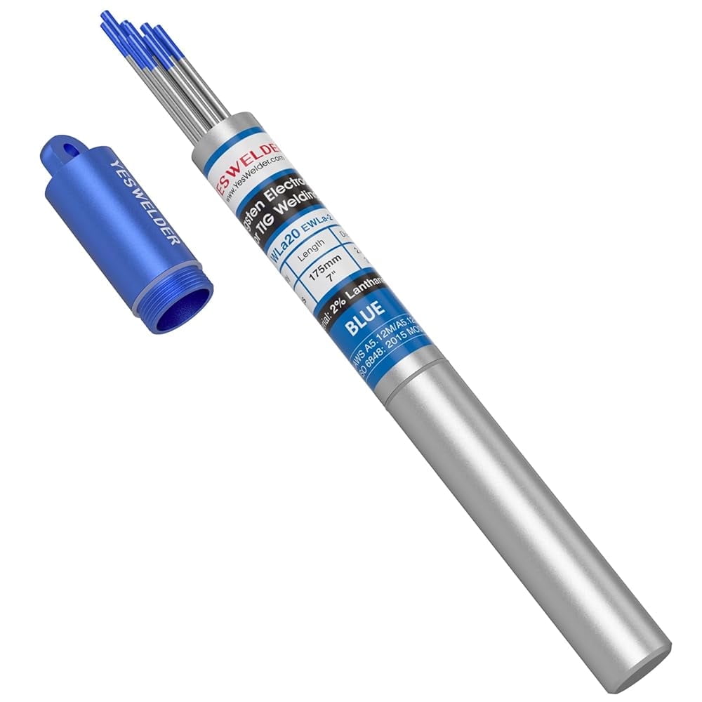 RIVERWELD 10pk 2% Lanthanated Tungsten Electrodes WL20 Sky Blue 3.2mm (1/8”) For TIG Welding