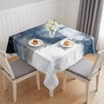 thumbnail image 1 of Blue Table Cloth Waterproof Tablecloths, Retro Oil Painted Modern Abstract Art Tablecloth Dining Table Cover for Kitchen Party Tabletop Outdoor, Square Tablecloth 60x60 Inch, 1 of 9