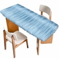 thumbnail image 1 of Blue Table Cloths for 8 Foot Rectangle Tables, Modern Abstract Art Ombre Striped Patio Waterproof Elastic Fitted Tablecloths, Washable Rectangular Table Cover for Camping, 1 of 8