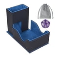 thumbnail image 1 of Blue Tabletop Game Card Dice Storage Box， Dice Roller Tower Dice Tray for Rolling Foldable Leather Dice Organizer Tower for Player, 1 of 8