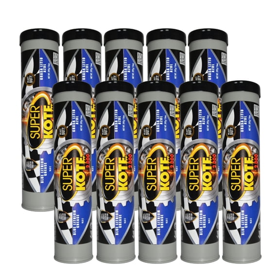 Blue and Tacky Lithium Grease Superkote 2000 | NLGI 2 | EP Grease | Tube | Extreme Pressure | High Temperature | Heavy Duty | Automotive | Blue Grease | 10-Pack of 14 Oz.