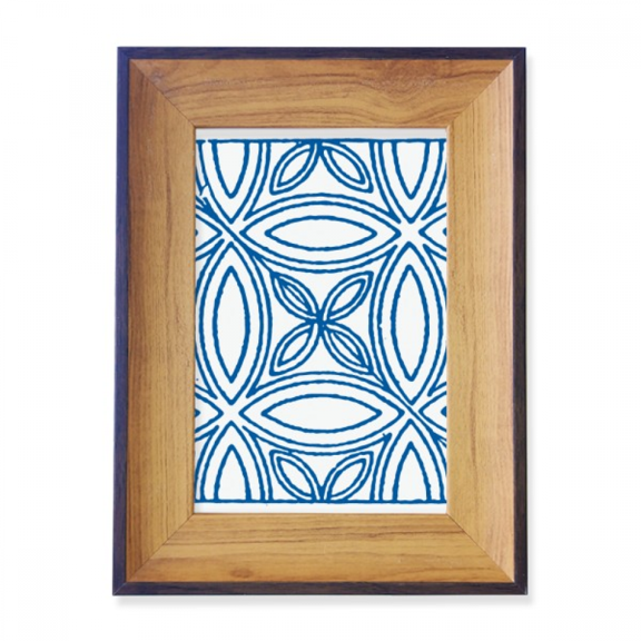 Blue Talavera Ilustration Decorative Pattern Photo Frame Exhibition Display Art Desktop Painting