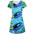 thumbnail image 1 of Blue Tang Fish Tropical Splatter All Over Juniors V-Neck Dress, 1 of 2