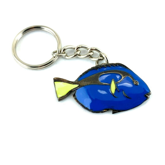 Blue Tang Keychain for Women and Teens-Key Chain Gifts, Blue Tang Key Ring, Blue Tang Charm, Gift for Ocean Lover, Themed Keychain