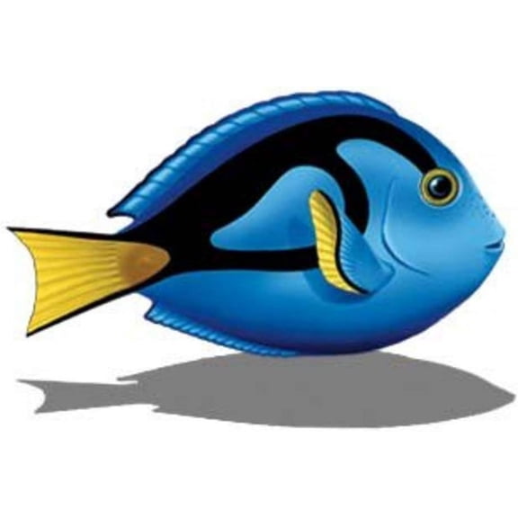 Blue Tang Porcelain Swimming Pool Mosaic (8" x 6" with Shadow)