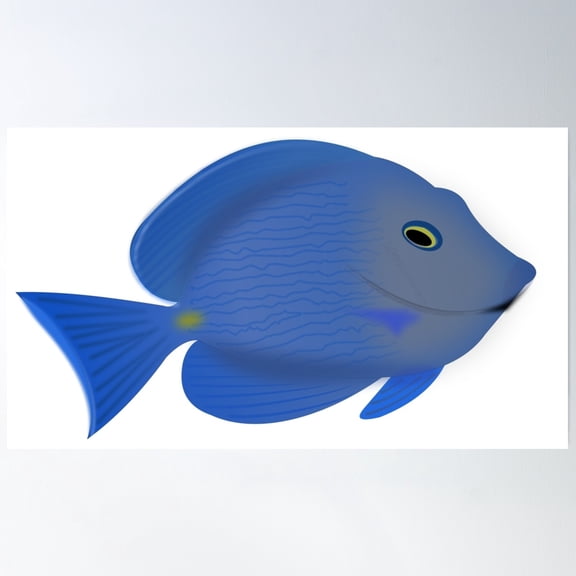 Blue Tang Poster Wall Art, Modern Wall Decor, 12x18 UNFRAMED