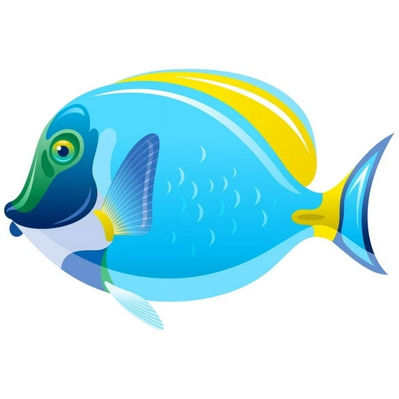 Blue Tang Sticker Coral Reef Phone Decal Water Bottle Stickers Car ...