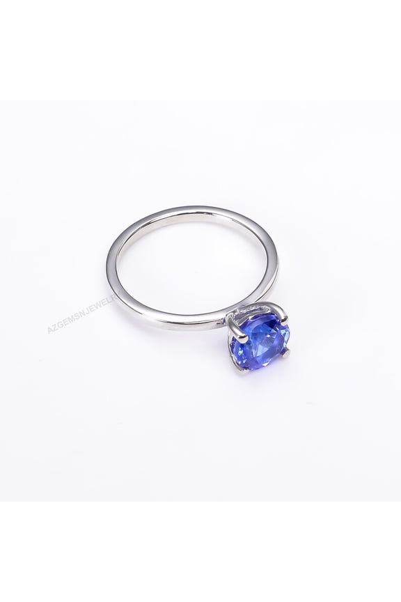 Blue Tanzanite Engagement Ring, Vintage Tanzanite Ring, Antique Tanzanite Halo Ring, Tanzanite Ring Women,Estate Tanzanite Promise Ring