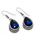 thumbnail image 1 of Blue Tanzanite Gemstone Handmade 925 Sterling Silver Jewelry Earring Size 1.4", 1 of 2