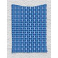 thumbnail image 1 of Blue Tapestry, Scribble Style Ethnic Pattern with Ikat Inspired Folk Motifs, Wall Hanging for Bedroom Living Room Dorm Decor, 40W X 60L Inches, Navy Blue Turquoise and Pale Blue, by Ambesonne, 1 of 2