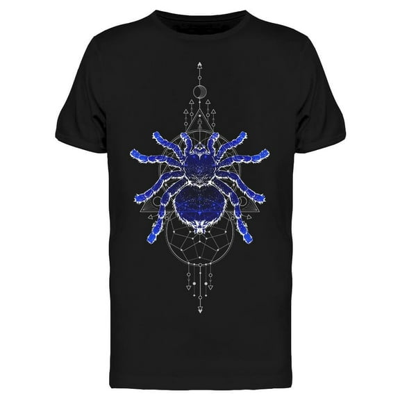 Blue Tarantula Geomtric Design T-Shirt Men -Image by Shutterstock, Male XX-Large