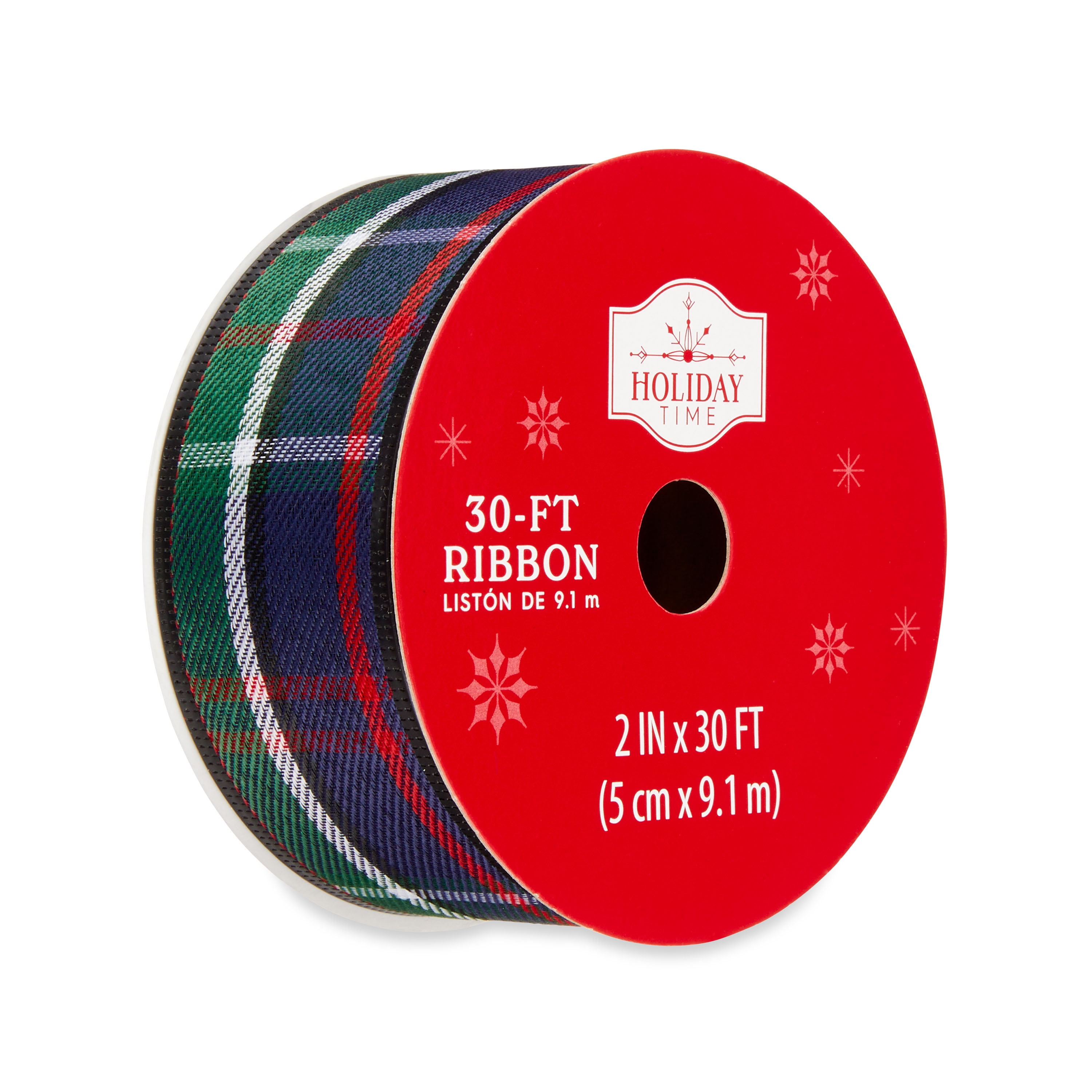 Holiday Time - Brandclub - Blue Tartan Plaid Christmas Ribbon, 2