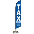 thumbnail image 1 of Blue Tax Service E-File Fast Refund Feather Flag Kit with Cross-Base and Weight-Donut, Outdoor Advertising Banner Swooper Flag, 1 of 3