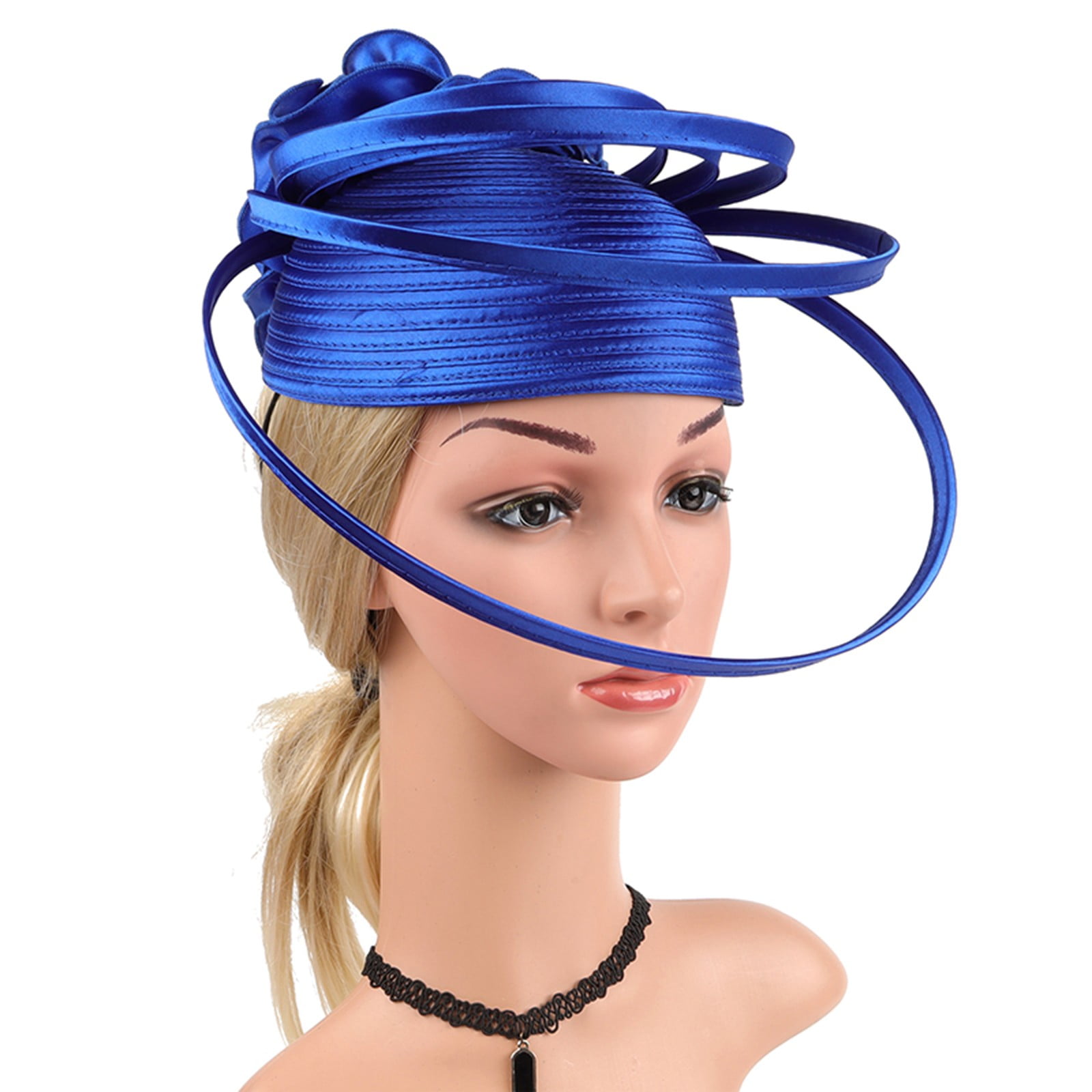 Blue Tea Party Fascinator Kentuckys Derbys Hat Pillbox Headband For