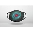 thumbnail image 1 of Blue Teal Black Helix Nebula - 3-Ply Reusable Soft Cloth Face Covering, Unisex, Cotton Inner Layer, 1 of 3