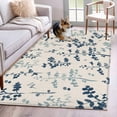 thumbnail image 1 of Blue Teal Botanical Area Rugs 4'x6', Washable Small Throw Rugs for Office Bathroom, Rustic Country Spring Floral Summer Leaf Indoor Outdoor Rug Non-Slip Low Pile Carpet Runner Reversible Floor Mats, 1 of 8