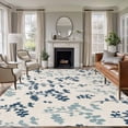 thumbnail image 1 of Blue Teal Botanical Area Rugs 5'x7', Small Throw Rugs for Laundry Room Playroom, Rustic Country Spring Floral Summer Leaf Indoor Outdoor Rug Non-Slip Low Pile Carpet Runner Reversible Floor Mats, 1 of 8