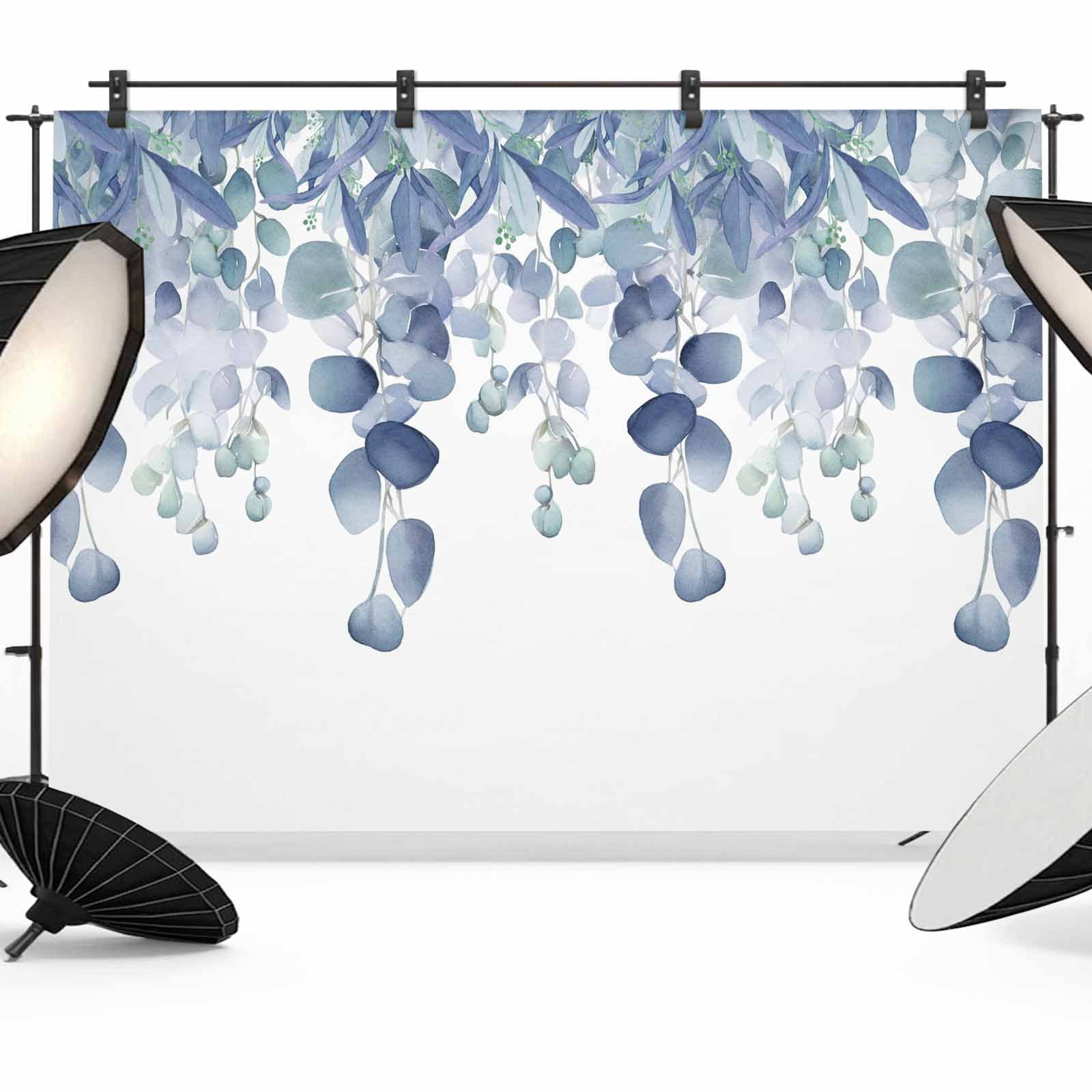 Botanical Backdrop Blue Teal Botanical Backdrop for Photoshoot,Photography Photo Studio ...