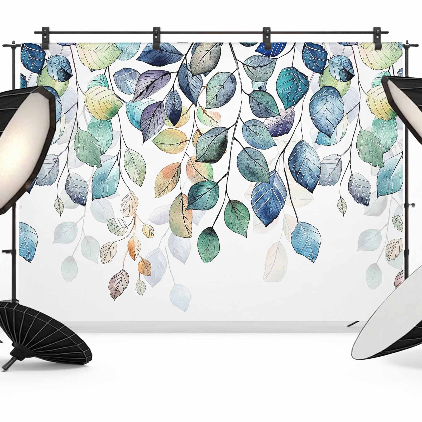 Botanical Backdrop Blue Teal Botanical Backdrop for Photoshoot,Photography Photo Studio ...