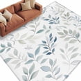 thumbnail image 1 of Blue Teal Botanical Large Area Rugs for Bedroom Living Room, Soft Non Slip Carpet Bedside Rug, Watercolor Spring Summer Leaves Rectangular Floor Cover Kitchen Accent Rug 8'x10' for Dining Room/Office, 1 of 9