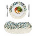 thumbnail image 1 of Blue Teal Botanical Round 15 Inch Placemats Set of 6, Weeping Fall Eucalyptus Leaves Rustic HeatResistant Non Slip Place Mats for Dining Table, Wipeable Braided Kitchen Table Mats for Housewarming, 1 of 9