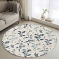 thumbnail image 1 of Blue Teal Botanical Round Area Rug 3Ft Washable Small Circle Rugs for Kitchen Entryway, Rustic Country Spring Floral Summer Leaf Non-Slip Carpet Floor Mats Indoor Outdoor Carpet Runner Home Decor, 1 of 8