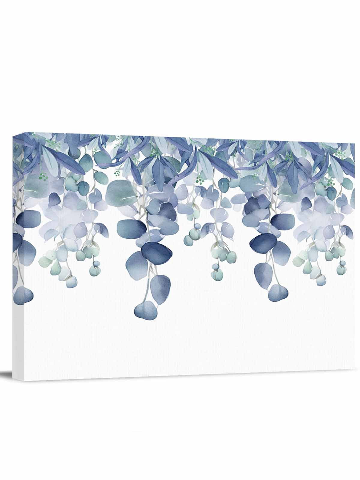 Blue Teal Botanical Wall Art for Living Room,Canvas Picture Wall Decor ...