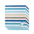 thumbnail image 1 of Blue Teal Brown Striped Cloth Napkins Set of 4 Reusable Dinner Napkins, Farmhouse Stripes Simple Art Cocktail Napkin Washable Table Napkins for Wedding/Holiday Party/Baby Shower 20"x20", 1 of 7