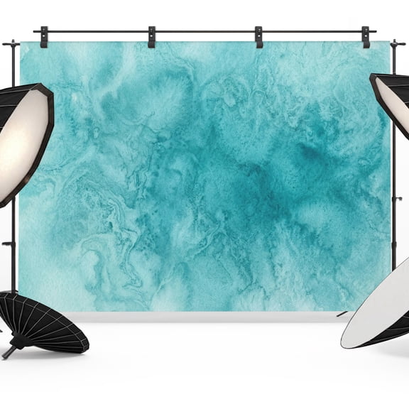 Blue Teal Clouds Backdrops for Photography, Modern Abstract Art Fantasy Smoke Fog Fabric Photo Background Sturdy Studio Props for Photo Studio, Video Recording, Booth & Photoshoot 7x5ft