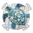 thumbnail image 1 of Blue Teal Coastal Round Tablecloth for 36-44 Inch Tables,Fitted Table Cover with Elastic Edge,Summer Beach Starfish Sea Turtle Waterproof Outdoor Table Cloth Protector for Patio Garden Dinner Picnic, 1 of 9