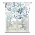 thumbnail image 1 of Blue Teal Coastal Tie Up Curtains for Small Windows,Adjustable Rod Pocket Valance 45 Inch Short, Summer Beach Starfish Coral Nautical Window Treatment Balloon Roman Blind Shade, 34" x 45", 1 of 9
