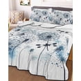 thumbnail image 1 of Blue Teal Dandelion Twin Size Down Alternative Comforter, Lightweight Comforter Quilt Bedding Set with Pillow Shams Dragonfly Modern Art Watercolor All Seasons Bed Comforter Duvet Insert 68"x86", 1 of 7