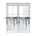 thumbnail image 1 of Blue Teal Eucalyptus 2 Panel Kitchen Curtains for Small Windows, Weeping Botanical Leaf Watercolor Bathroom Tier Curtain, Short Window Treatment for Bedroom/Living Room 55"x24", 1 of 6