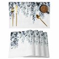 thumbnail image 1 of Blue Teal Eucalyptus Placemats Set of 8, Weeping Botanical Leaf Watercolor Placemats for Dining Table, Place Mats for Kitchen Tabletop, Waterproof Wipeable Dining Table Mats Set, 1 of 9