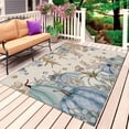 thumbnail image 1 of Blue Teal Fall Outdoor Rug 5x8 Ft, Non Slip Washable Area Rug, Thanksgiving Pumpkins Rustic Botanical Patio Rugs Carpet Runner, Large Floor Mat for Indoor/Outdoor Deck Porch Camping, 1 of 8