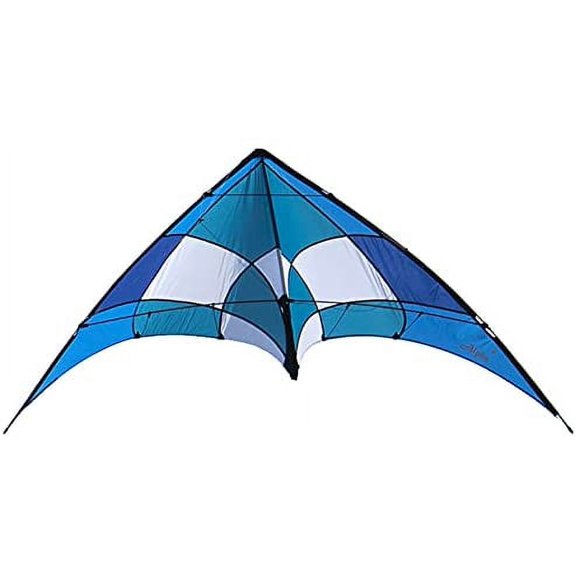 Blue/Teal Flying Wings Alpha + Sunt Kite - Dyneema Lines Included