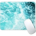 thumbnail image 1 of Blue Teal Green Sea Waves Mouse Pad, Square Ocean Mouse Pad Waterproof Non-Slip Rubber Base MousePads for Office Laptop, 9.5 inch x7.9 inch, 1 of 12